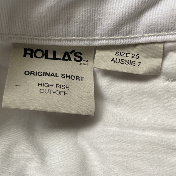 Rolla’s Original Cut Off High Waist Denim Jean Shorts White 25 - Picture 5 of 16